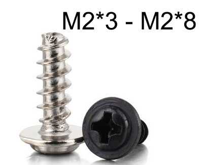 RCToy357.com - PWB round head with pad Flat tail self-tapping screws M2*3 - M2*8